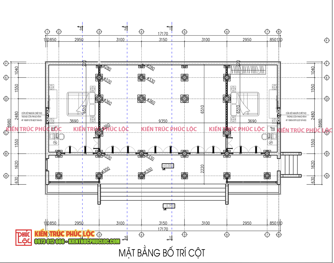 Bản vẽ 2D nhà gỗ sân vườn 5 gian