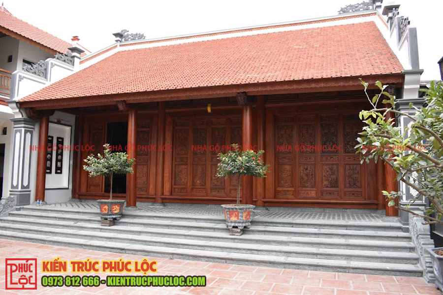Mẫu nhà từ đường 3 gian bên cạnh căn nhà ngang