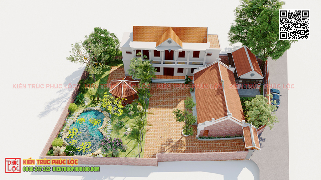 thiết kế nhà ngang mái Thái