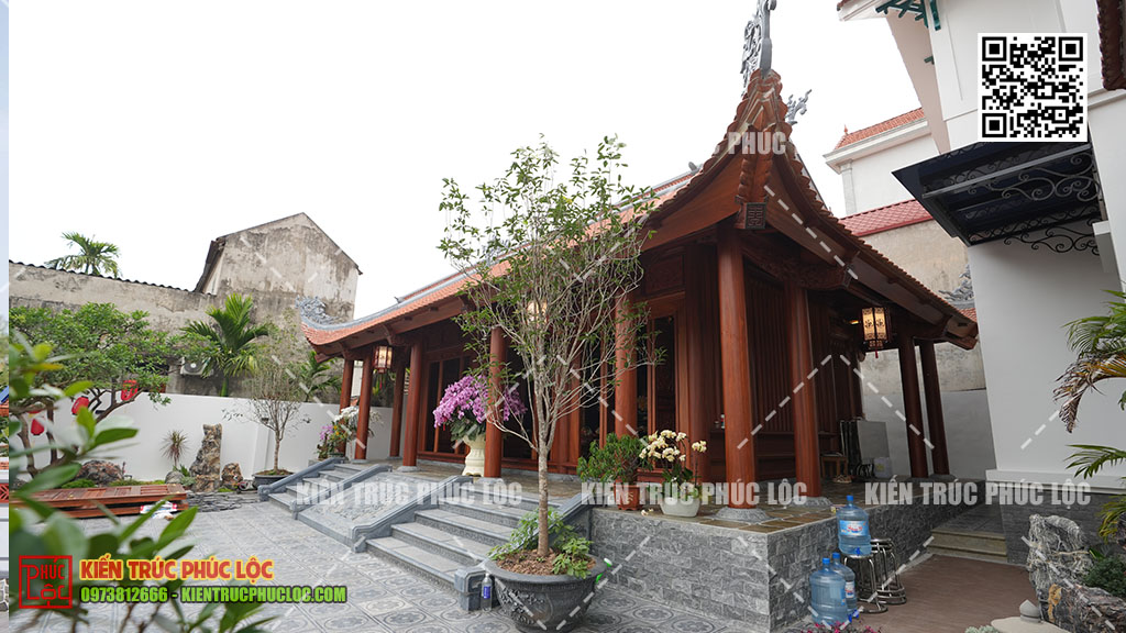 Nhà gỗ gõ đỏ 3 gian