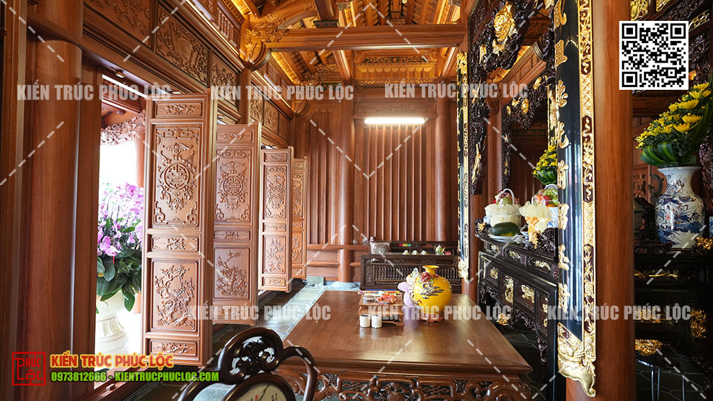 Nhà gỗ gõ đỏ 3 gian