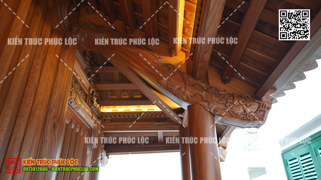Nhà gỗ gõ đỏ 3 gian