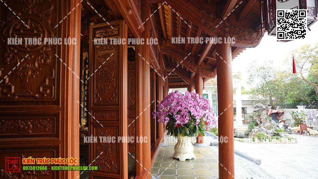 Nhà gỗ gõ đỏ 3 gian