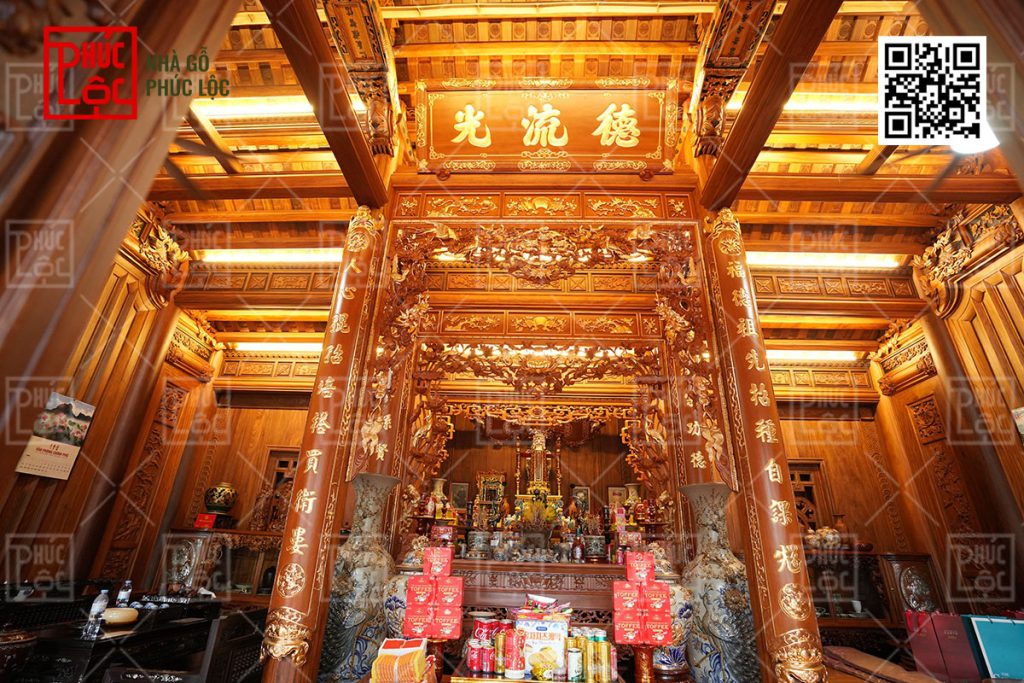 Hậu cung tạo không gian thờ tự riêng biệt