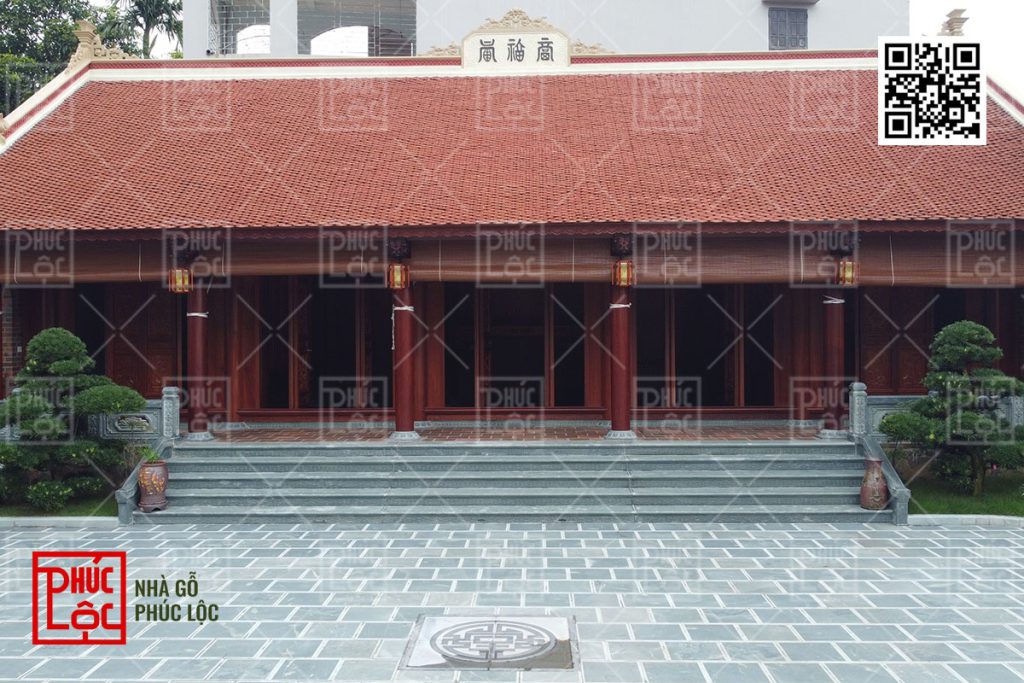 Mẫu nhà từ đường 5 gian thông hiên bề thế